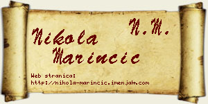 Nikola Marinčić vizit kartica